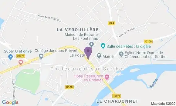 Localisation Chateauneuf sur Sarthe - 49330