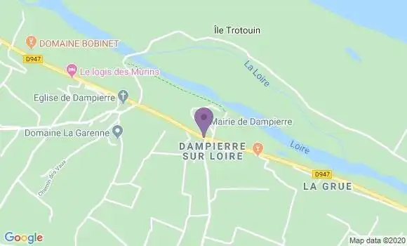 Localisation Dampierre sur Loire Ap - 49400