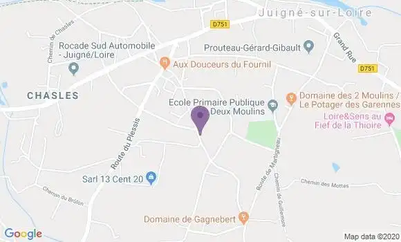 Localisation Juigne sur Loire Bp - 49610