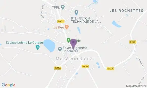 Localisation Moze sur Louet Ap - 49610