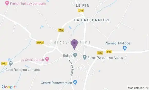 Localisation Parcay les Pins Bp - 49390