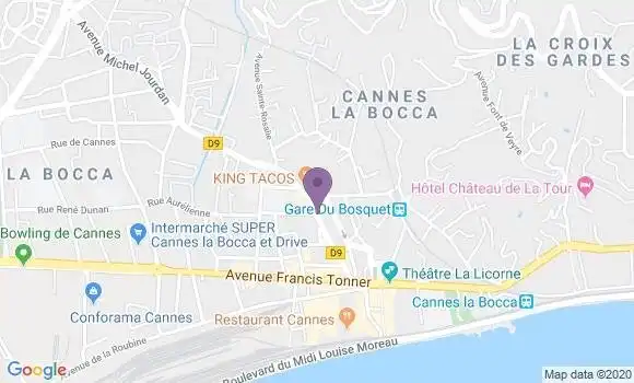 Localisation Cannes Ranguin - 06150