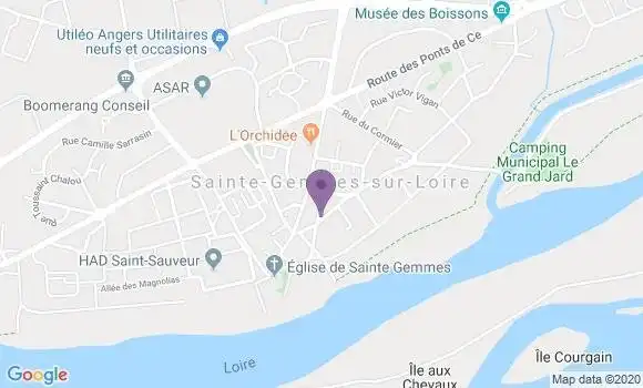 Localisation Sainte Gemmes sur Loire Bp - 49130