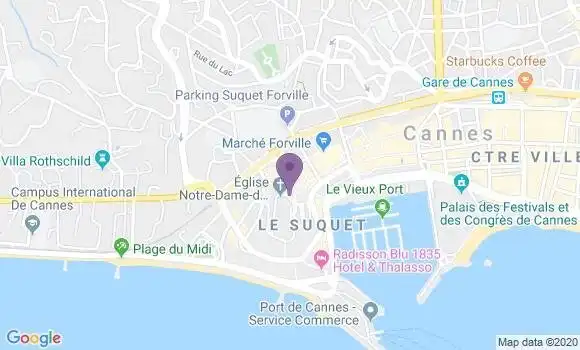 Localisation Cannes Hesperides Bp - 06400