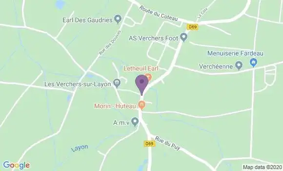 Localisation Les Verchers sur Layon Ap - 49700