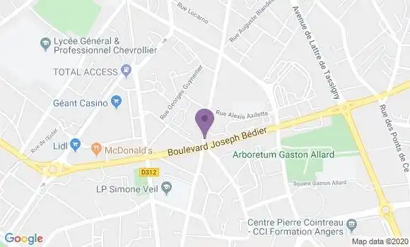 Localisation Angers Lorette Bp - 49000