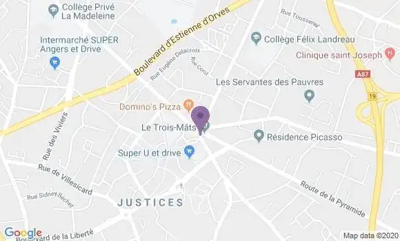 Localisation Angers Justices - 49000