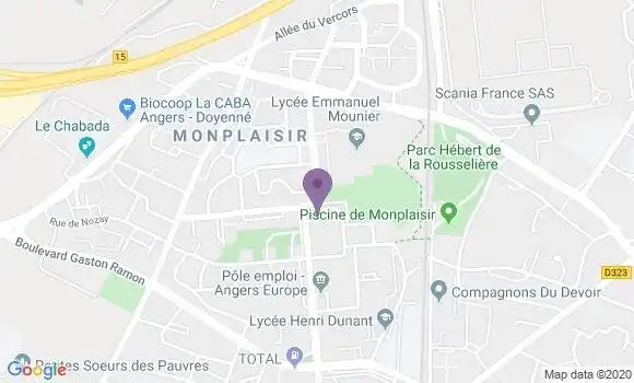 Localisation Angers Monplaisir - 49100