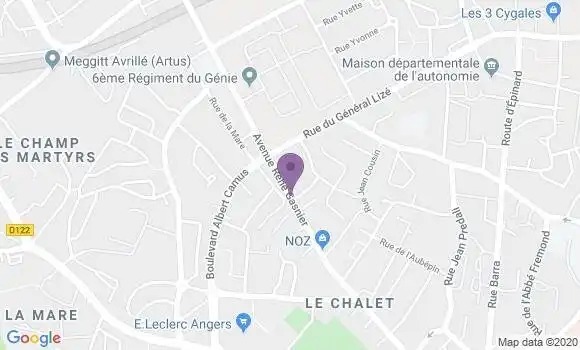 Localisation Angers Verneau Bp - 49100