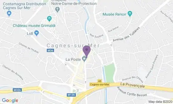 Localisation Cagnes sur Mer Renoir - 06800