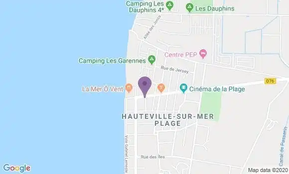 Localisation Hauteville sur Mer Plage Ap - 50590