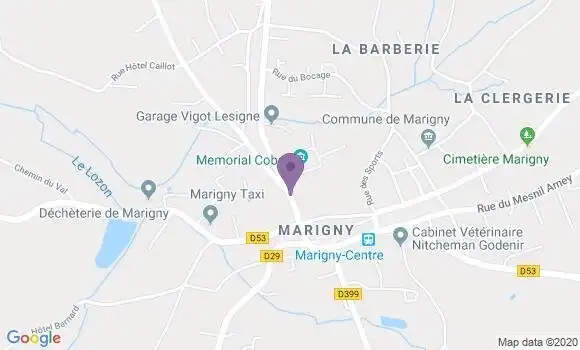 Localisation Marigny - 50570