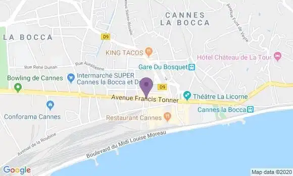 Localisation Cannes la Bocca - 06150