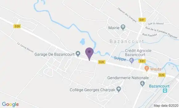Localisation Bazancourt - 51110