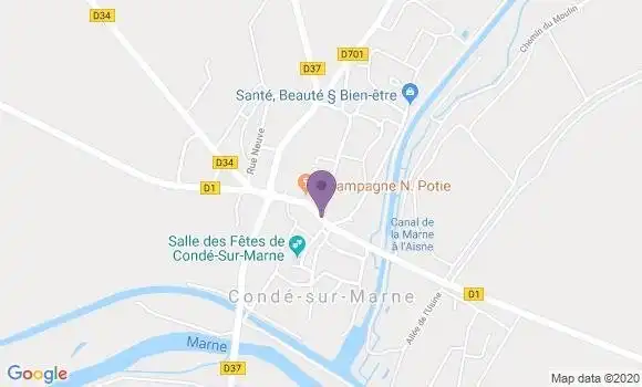 Localisation Conde sur Marne Bp - 51150