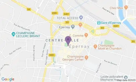 Localisation Epernay Principal - 51200