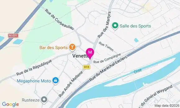 Localisation Venette - 60280
