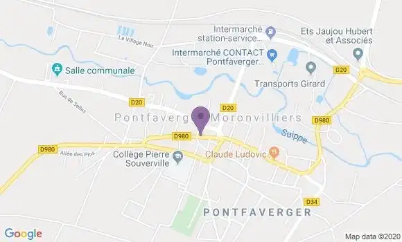 Localisation Pontfaverger Moronvilliers Bp - 51490