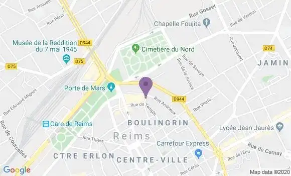 Localisation Reims Boulingrin - 51100