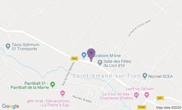 Localisation Saint Amand sur Fion Bp - 51300