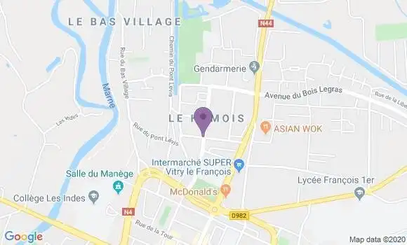 Localisation Vitry le Francois le Hamois Bp - 51300