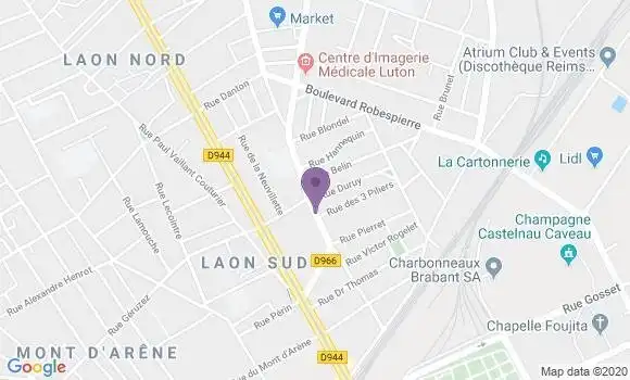 Localisation Reims Emile Zola - 51100