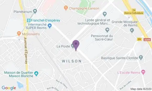 Localisation Reims Wilson - 51100