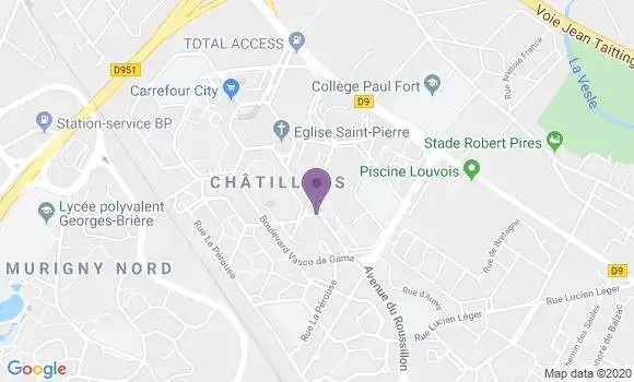 Localisation Reims Chatillons Bp - 51100