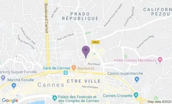 Localisation Cannes Mimont - 06400