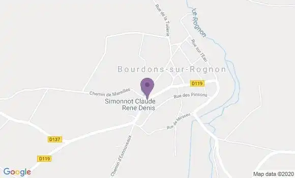 Localisation Bourdons sur Rognon Ap - 52700