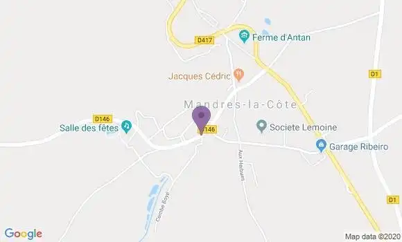 Localisation Mandres la Cote Bp - 52800