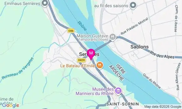 Localisation Serrieres - 07340