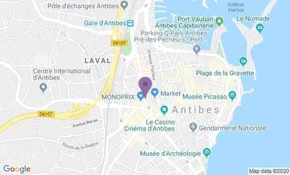 Localisation Antibes de Gaulle - 06600