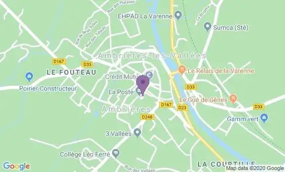 Localisation Ambrieres les Vallees - 53300