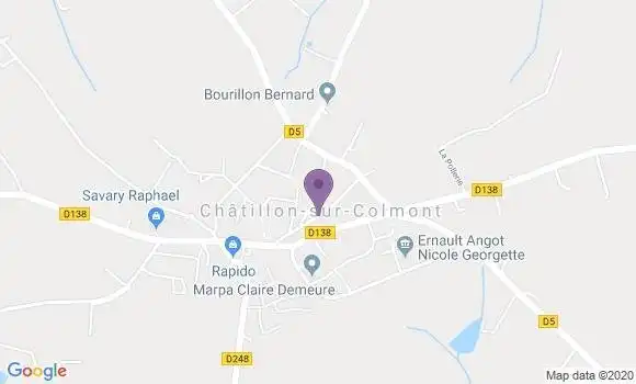 Localisation Chatillon sur Colmont Ap - 53100