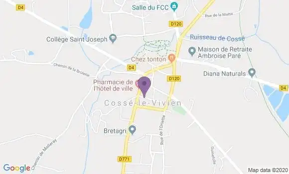 Localisation Cosse le Vivien - 53230