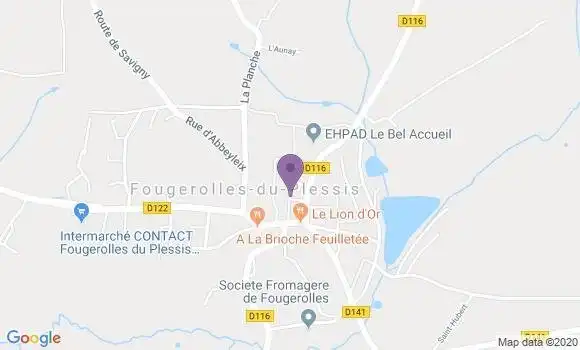 Localisation Fougerolles Bp - 53190
