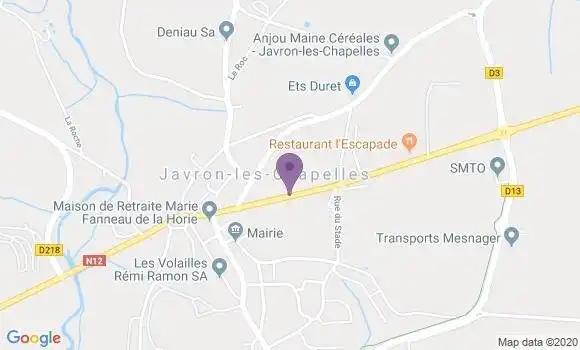 Localisation Javron les Chapelles Bp - 53250