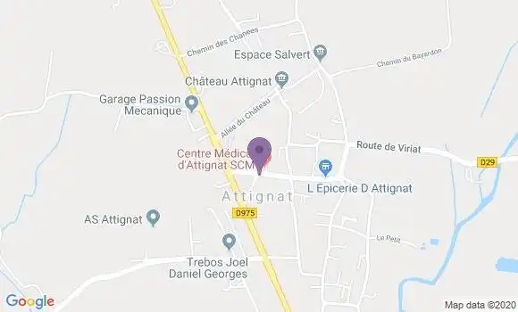 Localisation Attignat Bp - 01340
