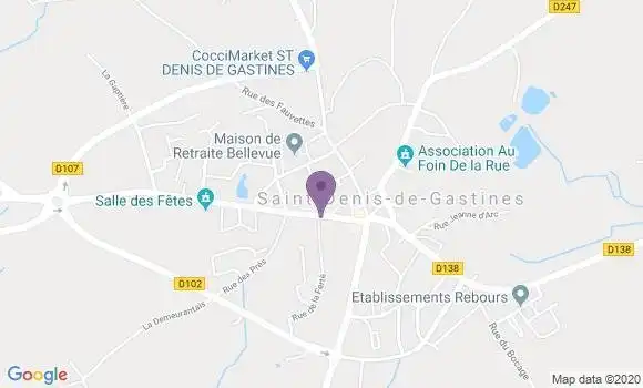Localisation Saint Denis de Gastines Bp - 53500
