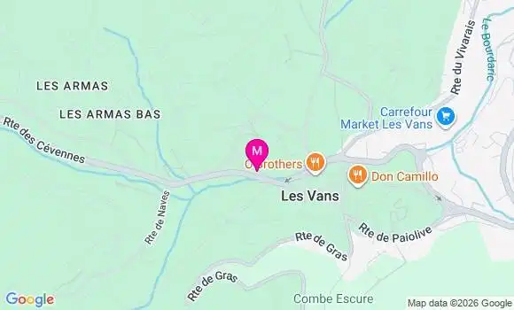 Localisation Les Vans - 07140