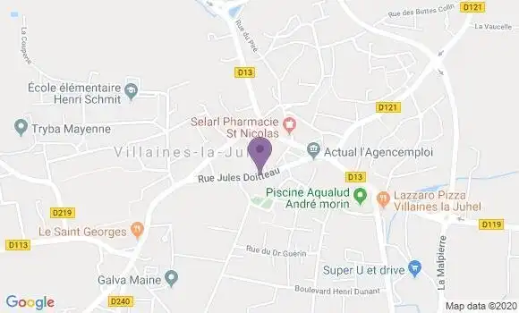 Localisation Villaines la Juhel - 53700