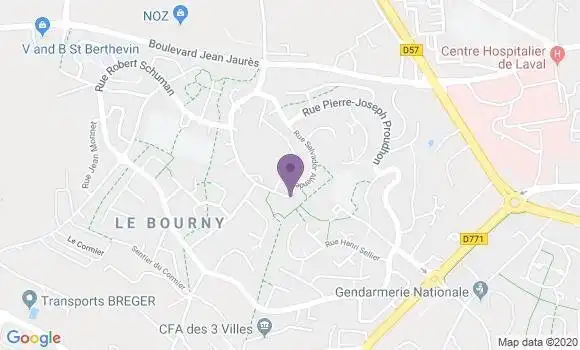 Localisation Laval le Bourny Bp - 53000
