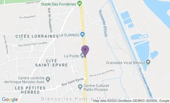 Localisation Blenod les Pont a Mousson Bp - 54700