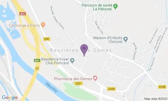 Localisation Bouxieres Aux Dames Bp - 54136
