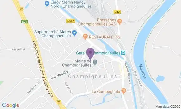 Localisation Champigneulles - 54250