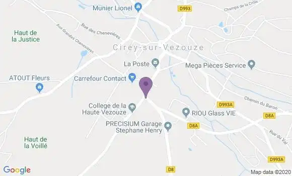 Localisation Cirey sur Vezouze Bp - 54480