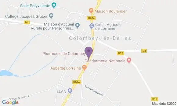 Localisation Colombey les Belles - 54170