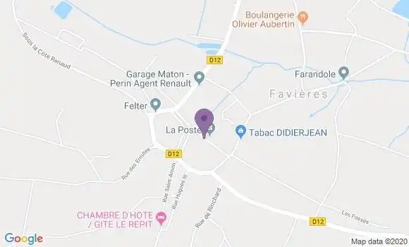 Localisation Favieres Bp - 54115