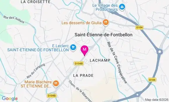 Localisation Saint Etienne de Fontbellon - 07200